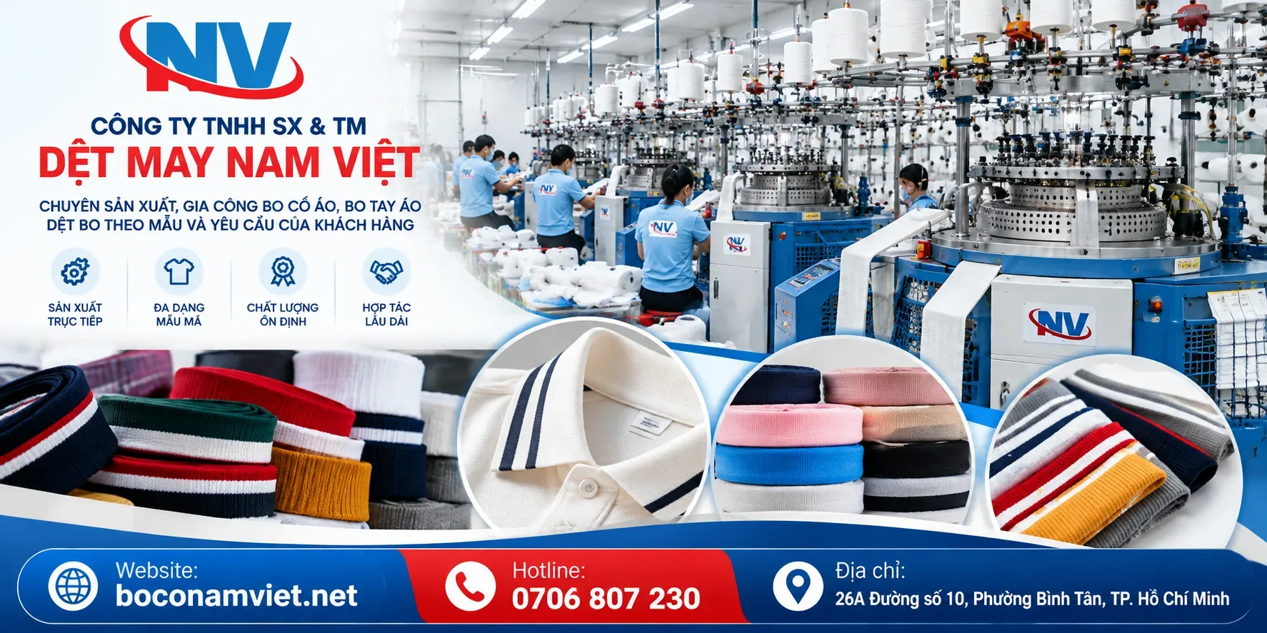 Xưởng Dệt Bo Cổ Áo Tại TP.HCM – Sản Xuất Theo Yêu Cầu